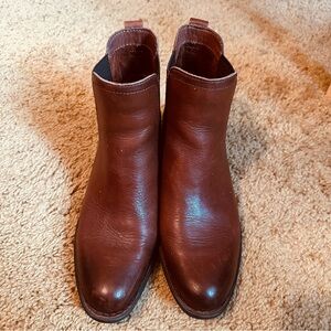 Born Casco Full-Grain Leather Ankle Boots, brown, womens’ size 10